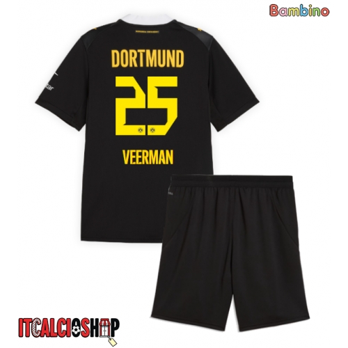 Borussia Dortmund Joey Veerman #25 Seconda Maglia Bambino 2026-27 Manica Corta (+ Pantaloni corti)
